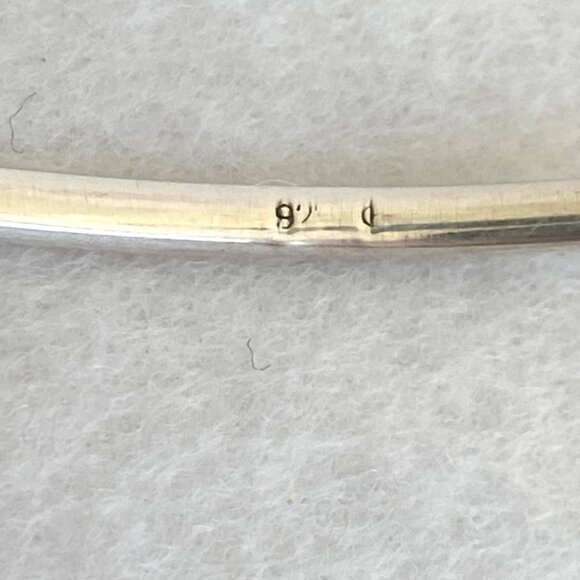 Sterling Silver Oval Black Onyx Geometric Reversible Hinged Bangle Bracelet 6.5" - Picture 8 of 16